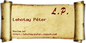 Lehotay Péter névjegykártya