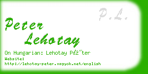 peter lehotay business card